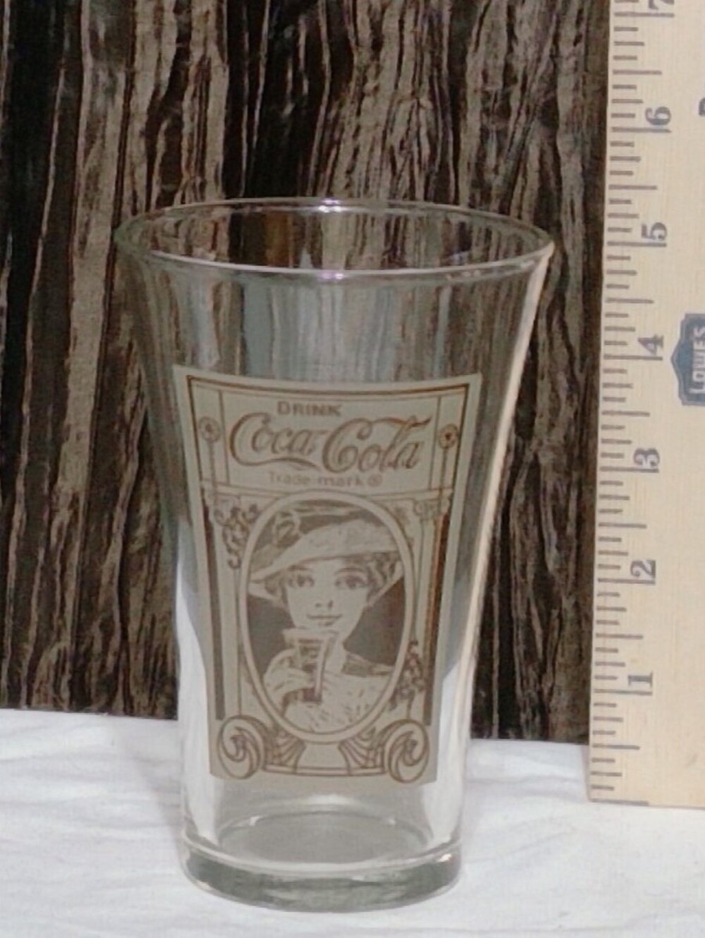Vintage Coca-Cola Drinking Glass with Classic Logo and Artwork